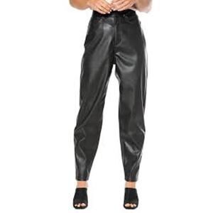 NWT $98 JUICY COUTURE Rodeo Barrel Leg High Waist Faux Leather Pants Plus size